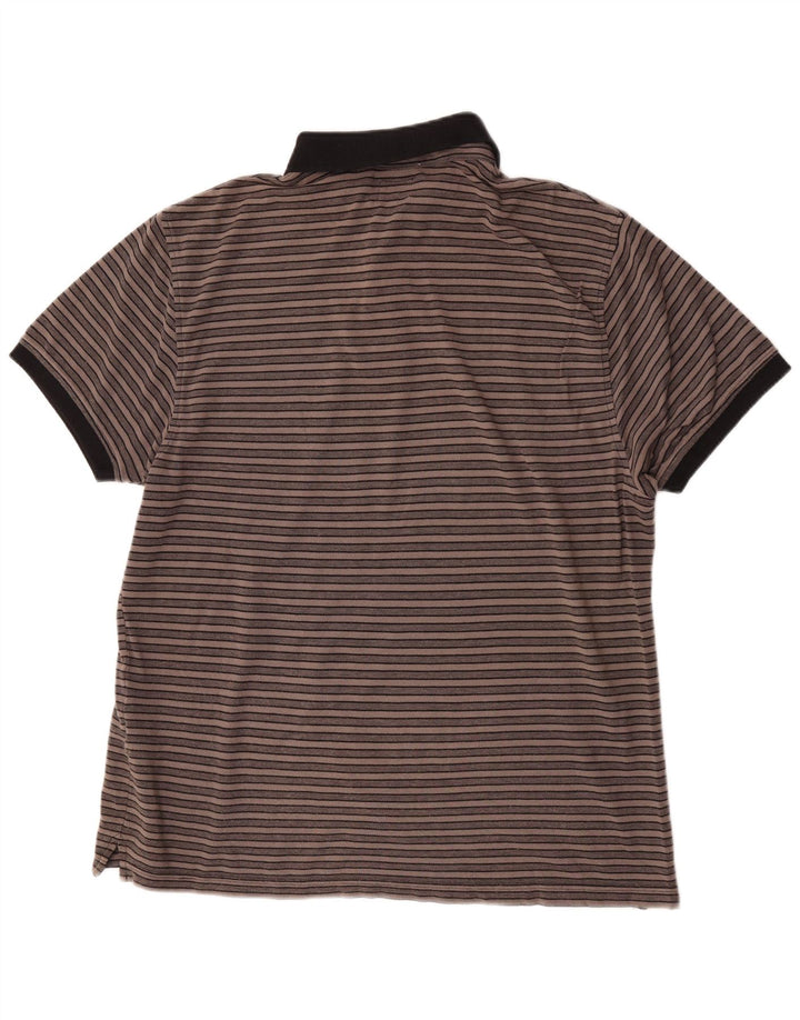 Levi's Mens Polo Shirt XL Brown Striped Cotton