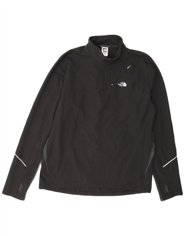 The North Face Mens Zip Neck Pullover Tracksuit Top Large Black Colourblock