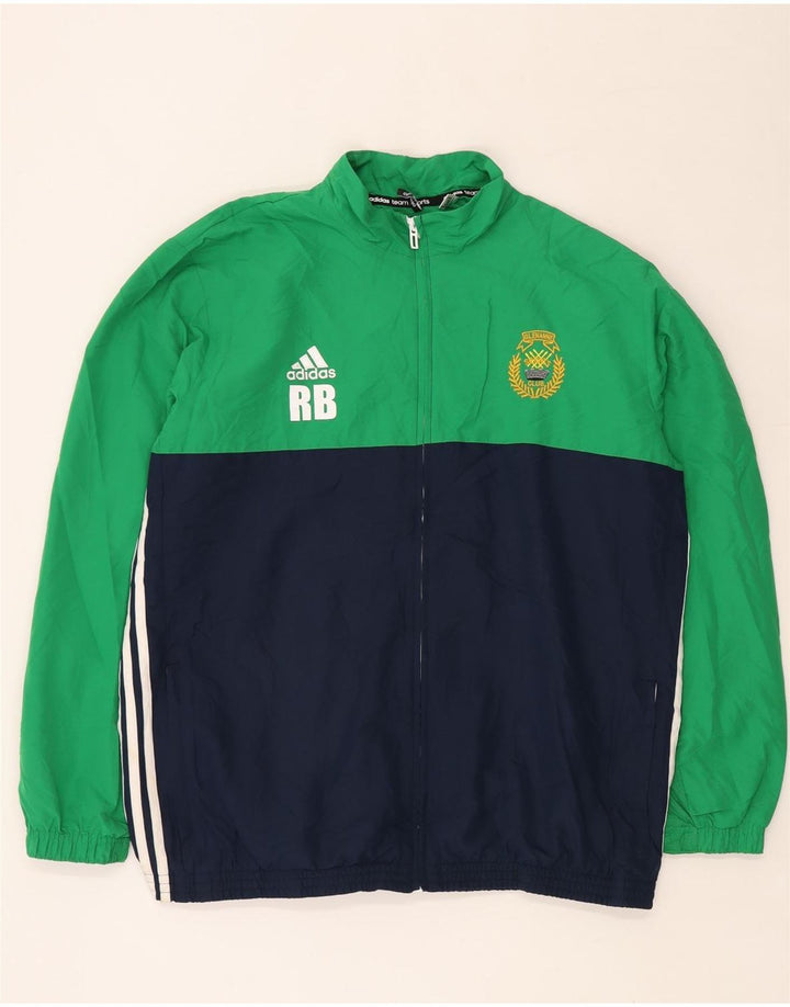ADIDAS Mens Climalite Graphic Tracksuit Top Jacket XL Green Colourblock