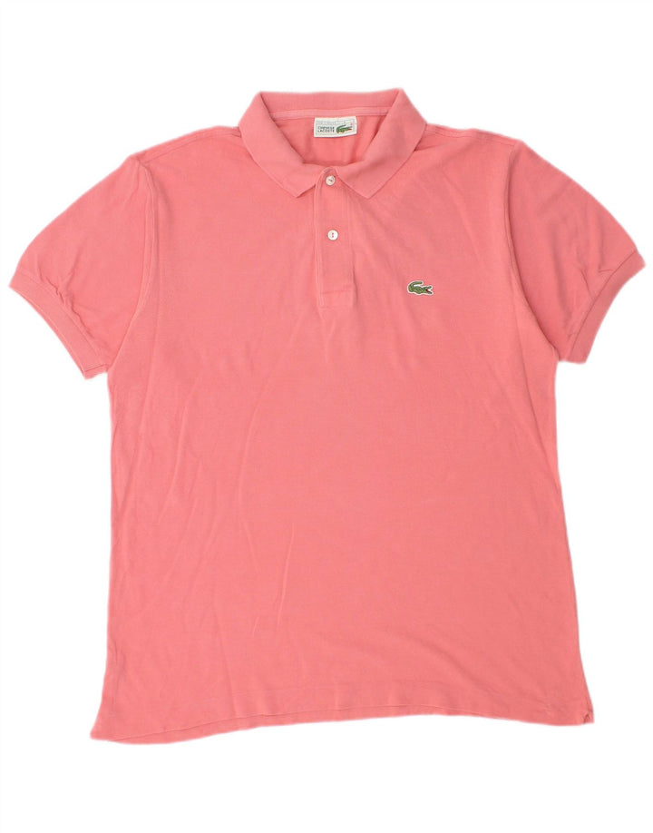 Lacoste Mens Polo Shirt Size 4 Medium Pink Cotton