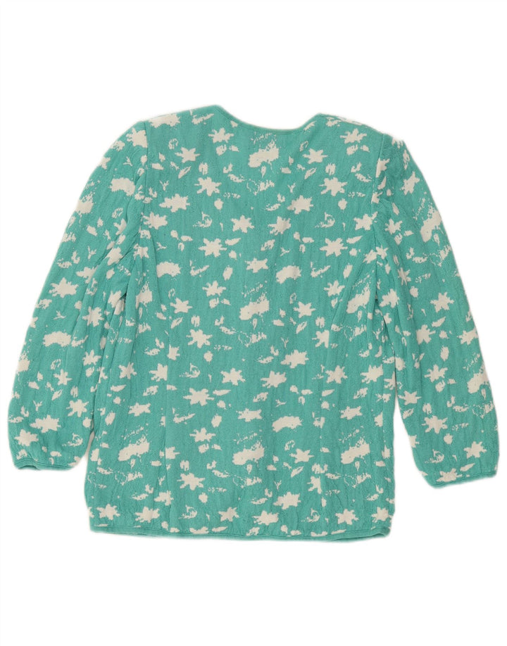 STIZZOLI Womens Abstract Pattern Cardigan Sweater UK 16 Large Green