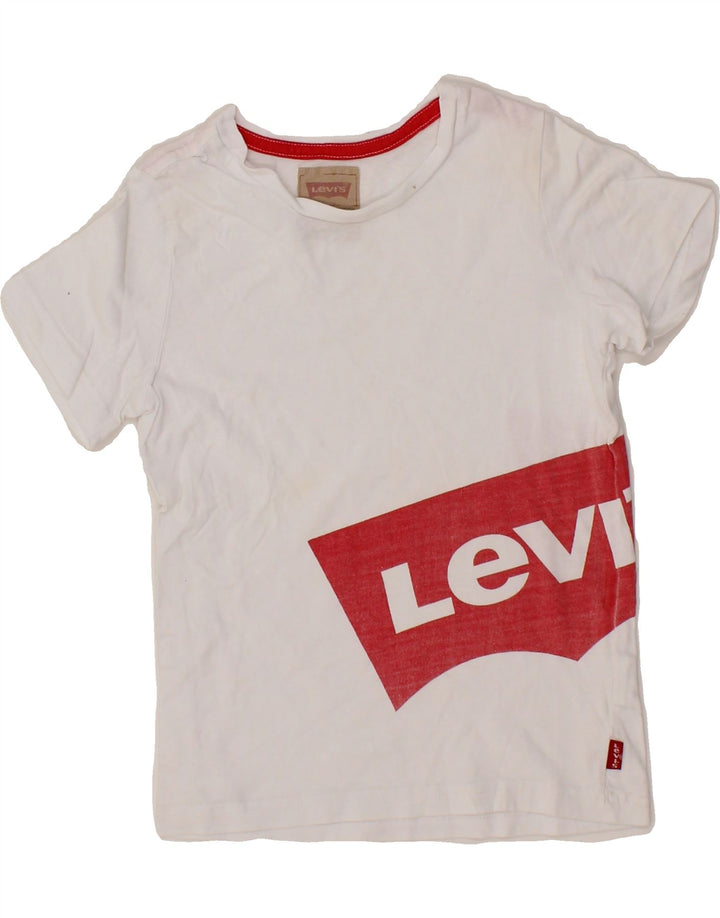 LEVI'S Boys Graphic T-Shirt Top 7-8 Years White Cotton Vintage Levi's and Second-Hand Levi's from Messina Hembry 