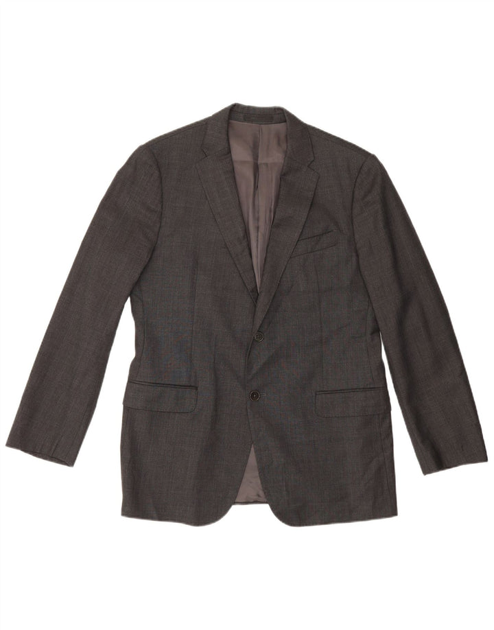 Armani Collezioni Mens 2 Button Blazer Jacket IT 50 Large Grey Wool