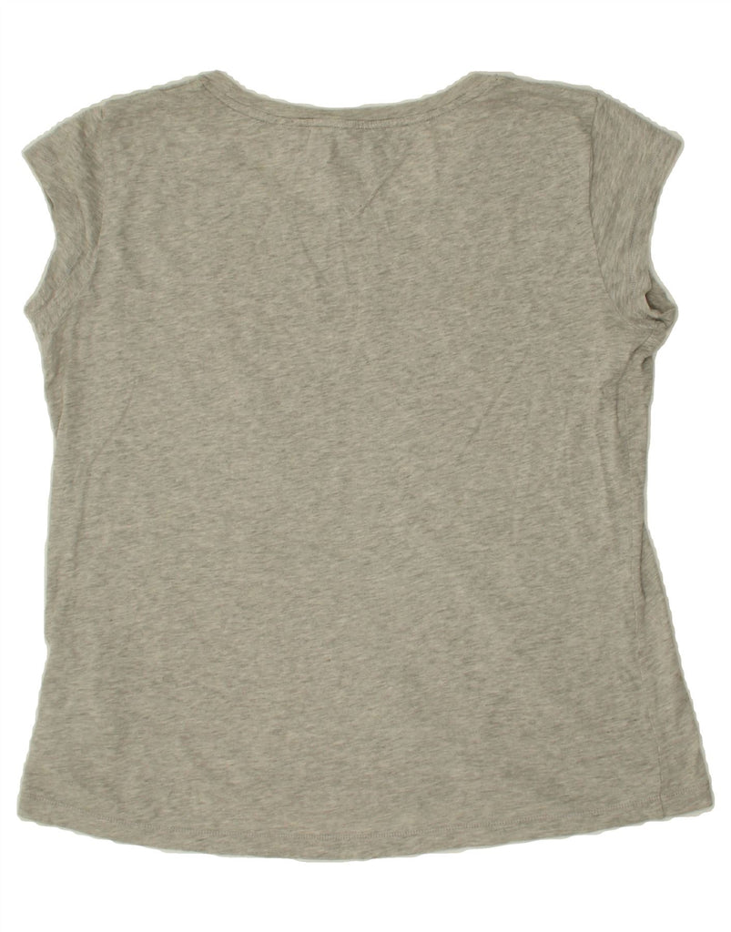 TOMMY HILFIGER Womens Graphic T-Shirt Top UK 14 Medium Grey Cotton Vintage Tommy Hilfiger and Second-Hand Tommy Hilfiger from Messina Hembry 
