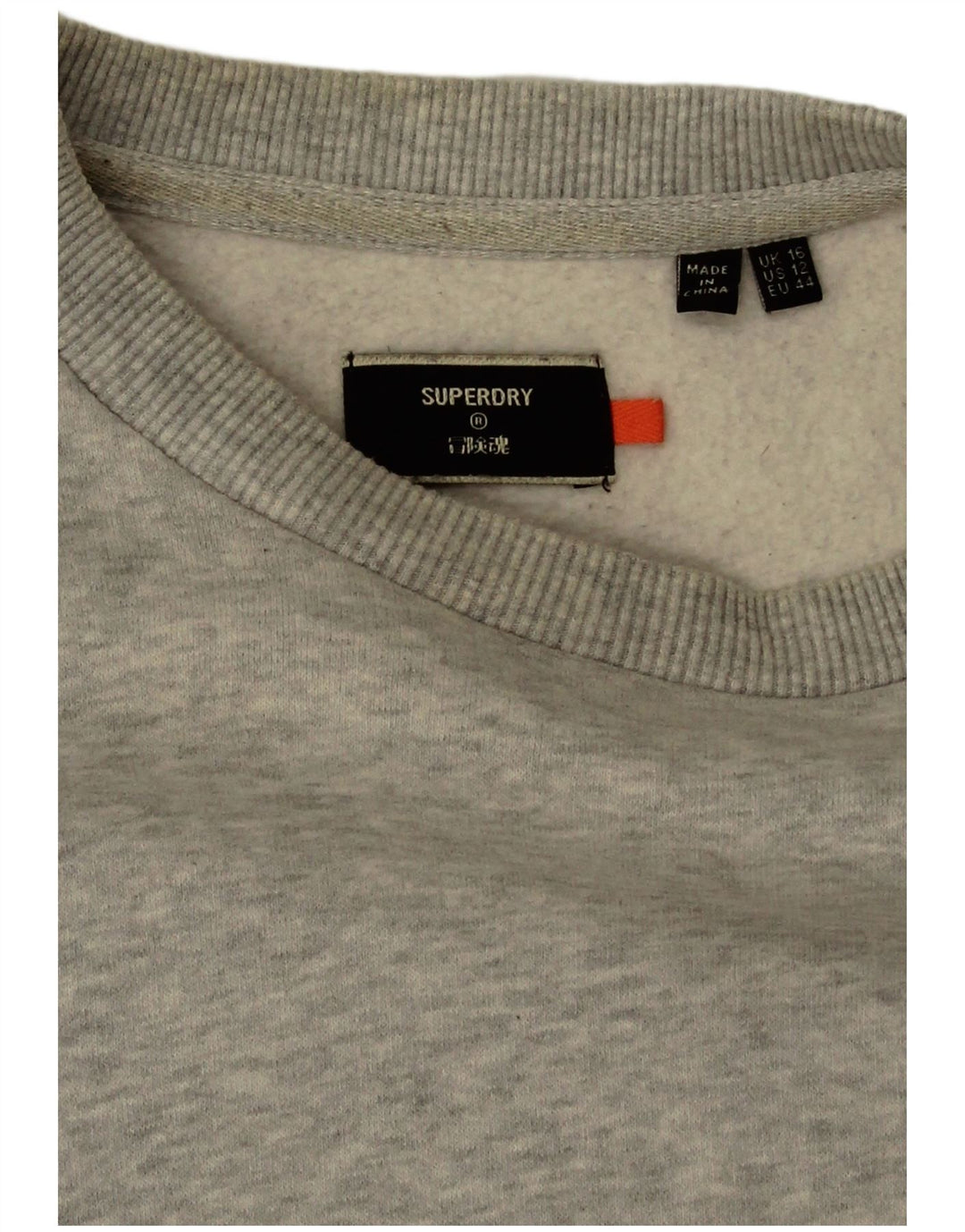 Superdry Womens Oversized Sweatshirt Jumper UK 16 Large  Grey Cotton