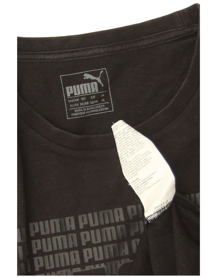 Puma Mens Graphic T-Shirt Top XL Black Cotton