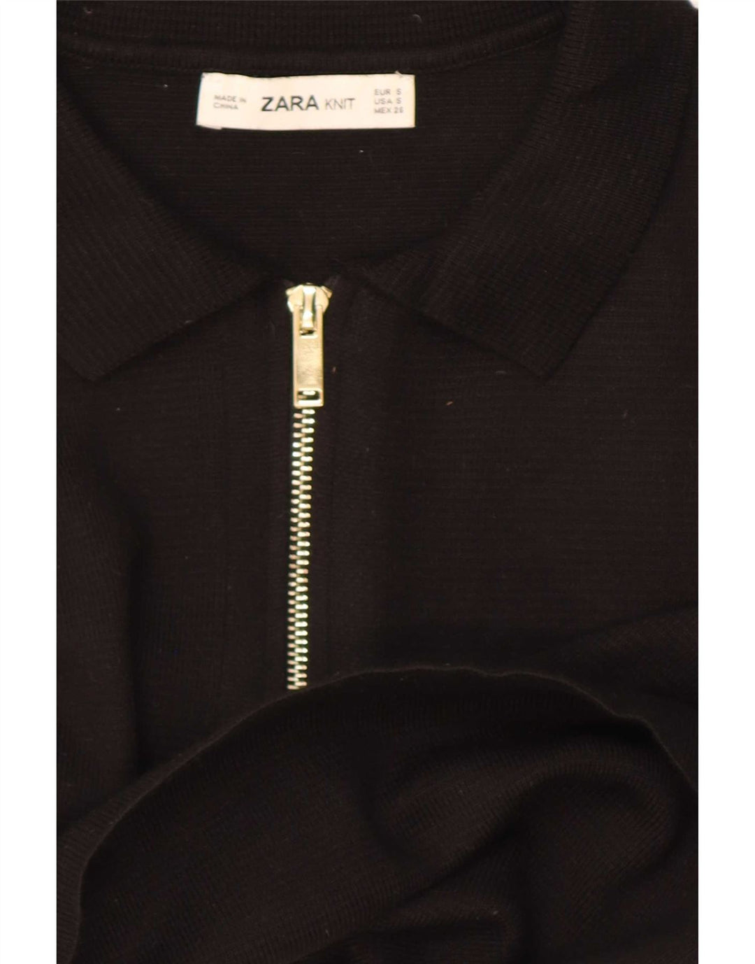 Zara Womens Polo Shirt UK 10 Small Black