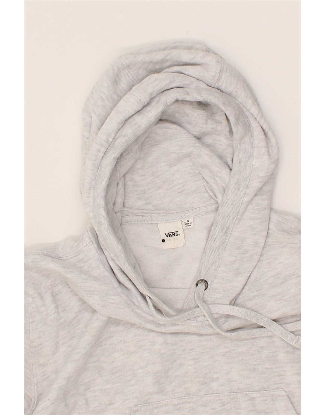 VANS Womens Graphic Crop Hoodie Jumper UK 10 Small Grey Vintage Vans and Second-Hand Vans from Messina Hembry 