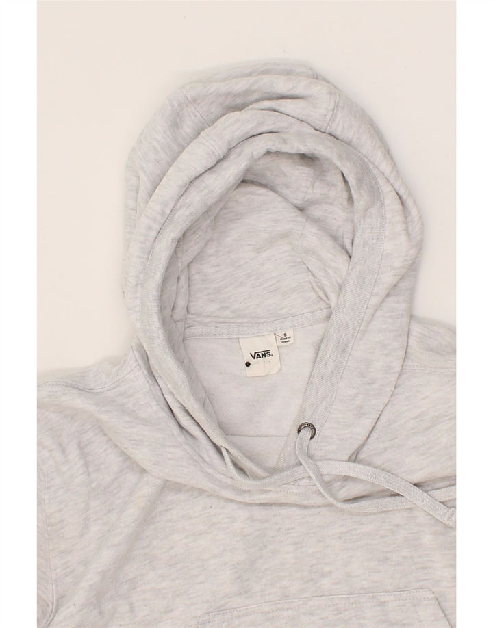VANS Womens Graphic Crop Hoodie Jumper UK 10 Small Grey Vintage Vans and Second-Hand Vans from Messina Hembry 