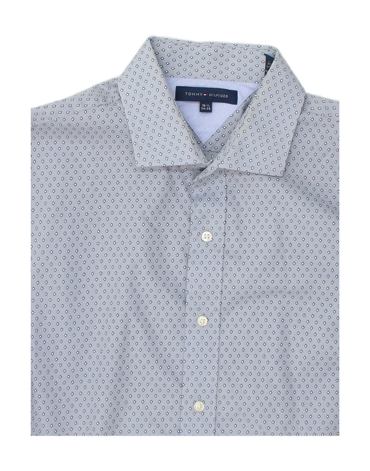 TOMMY HILFIGER Mens Shirt Size 16 1/2 Large Blue Argyle/Diamond Cotton Vintage Tommy Hilfiger and Second-Hand Tommy Hilfiger from Messina Hembry 
