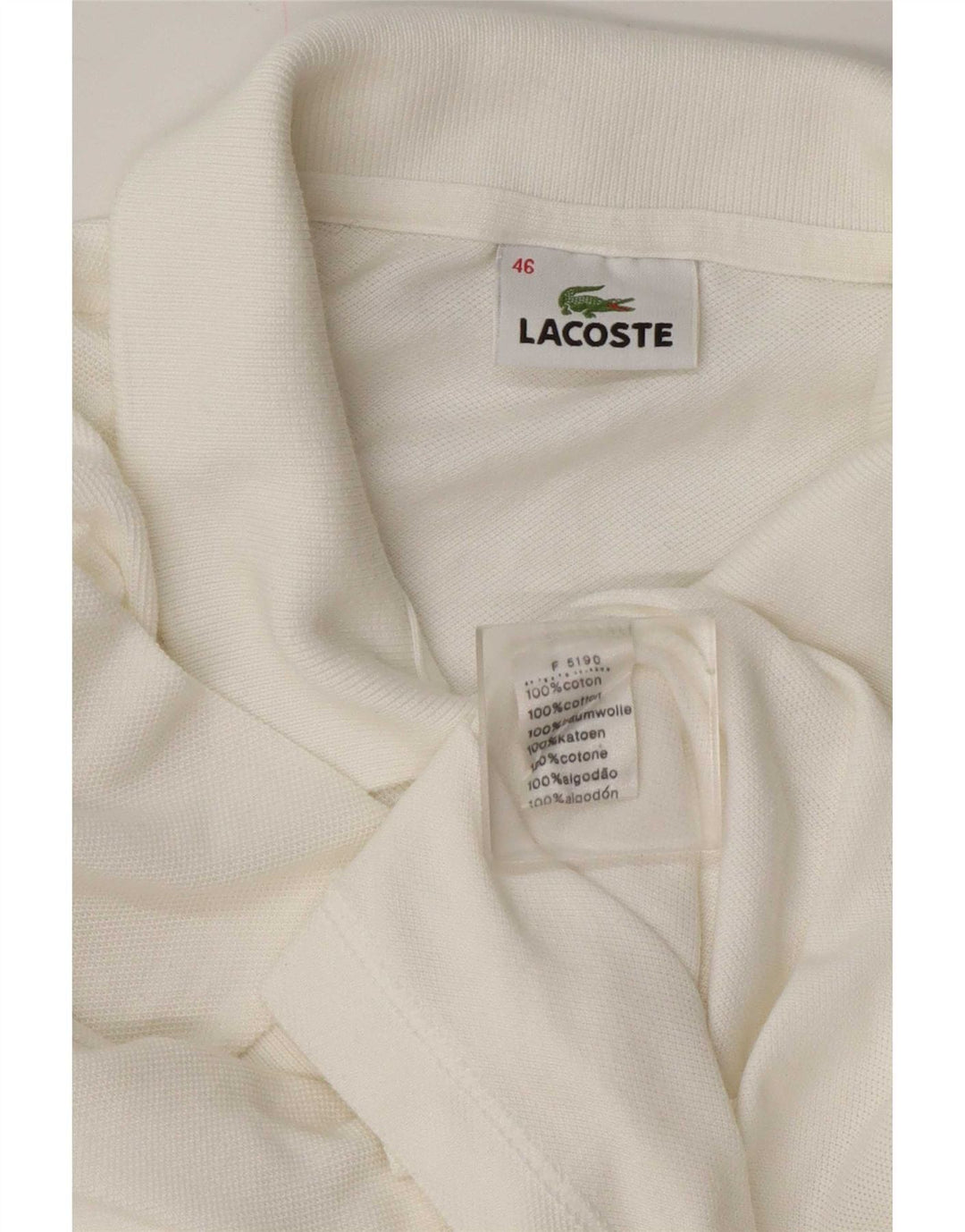 Lacoste Womens Polo Shirt Size 46 XL White Cotton