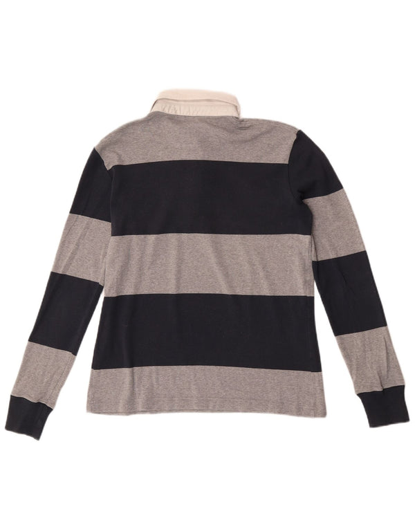 Lacoste Womens Rugby Polo Shirt Size 38 Medium Navy Blue Striped