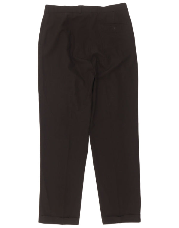 Marks & Spencer Mens Pegged Suit Trousers W34 L33 Black Polyester