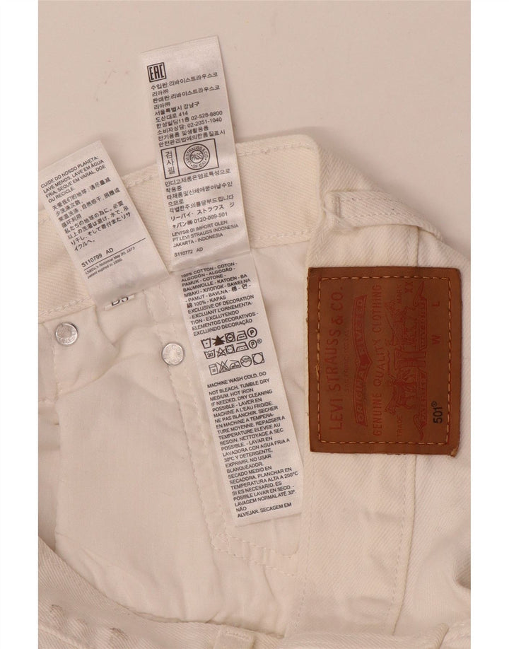 Levi's Womens 501 Straight Jeans W29 L28 White Cotton