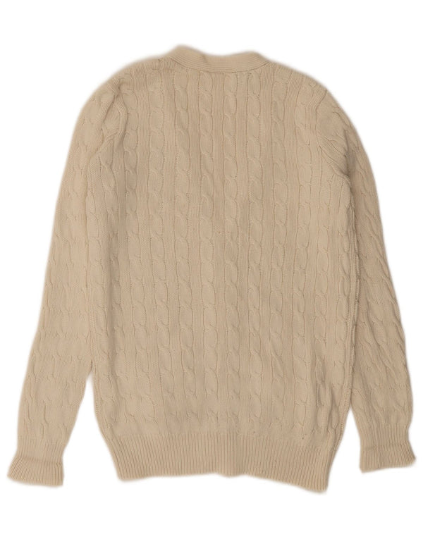 Ralph Lauren Womens Cardigan Sweater UK 10 Small White Cotton