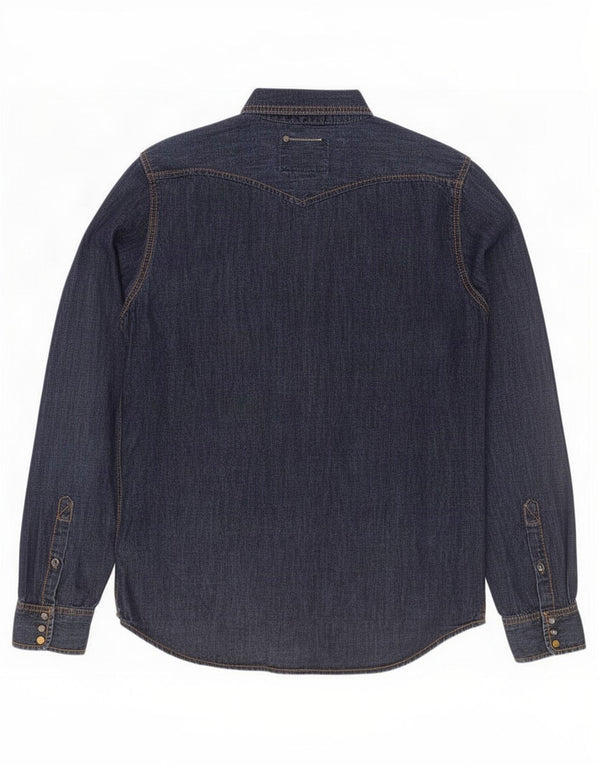 Diesel Mens Denim Shirt Large Navy Blue Cotton