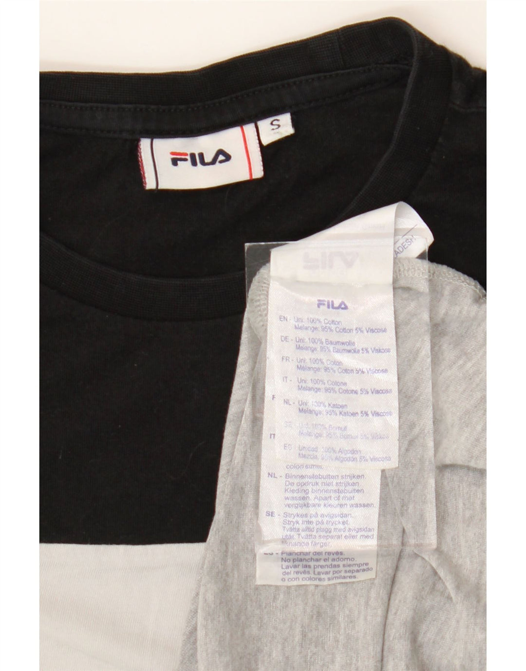 Fila Mens Graphic T-Shirt Top Small Multicoloured Colourblock Cotton