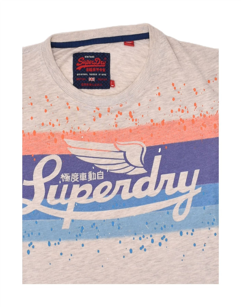 SUPERDRY Mens Graphic T-Shirt Top Large Grey Cotton | Vintage Superdry | Thrift | Second-Hand Superdry | Used Clothing | Messina Hembry 