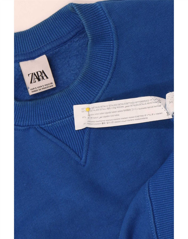 Zara Mens Loose Fit Sweatshirt Jumper Small Blue Cotton