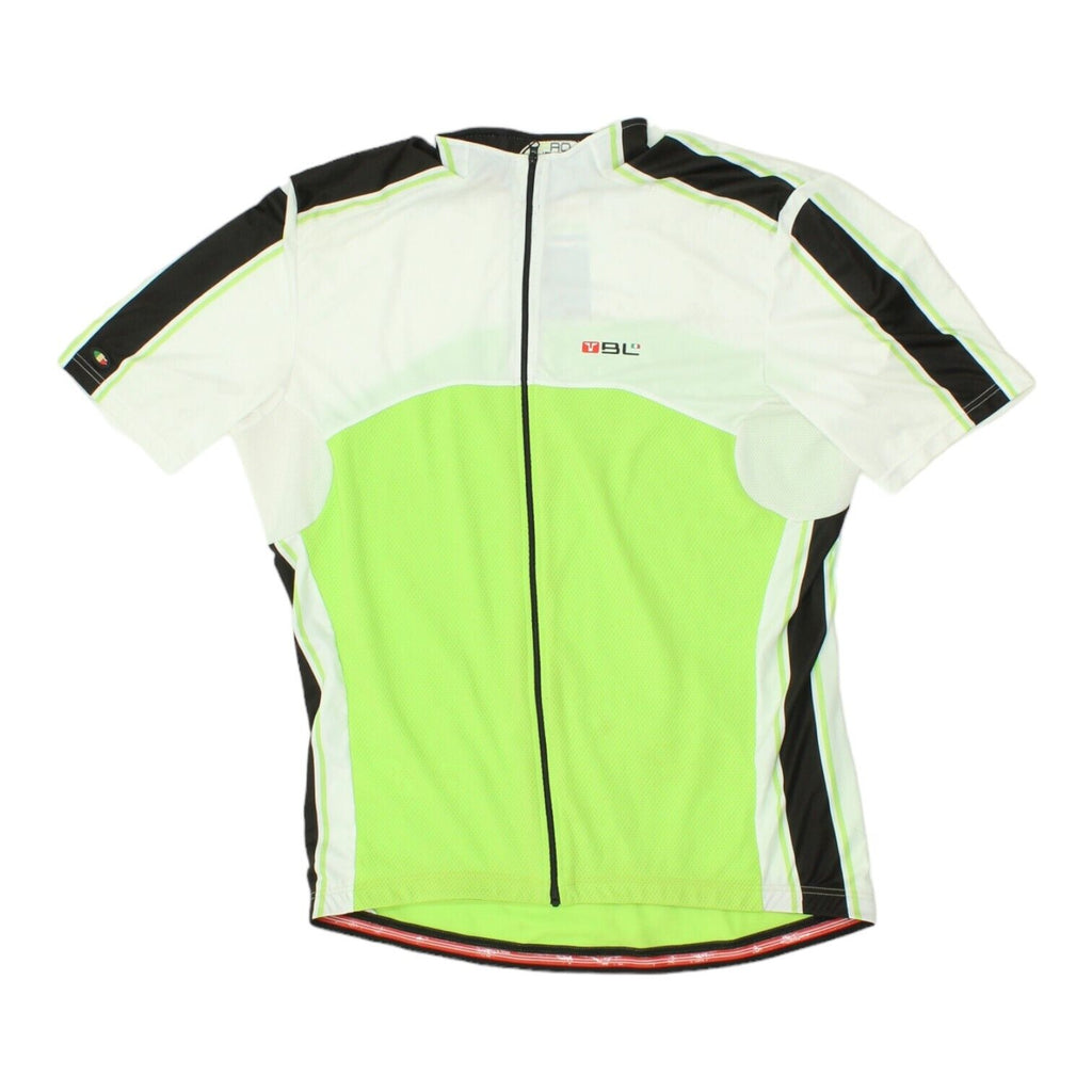 Bicycle Line Mens White Green Short Sleeve Cycling Jersey | Biking Sportswear | Vintage Messina Hembry | Thrift | Second-Hand Messina Hembry | Used Clothing | Messina Hembry 