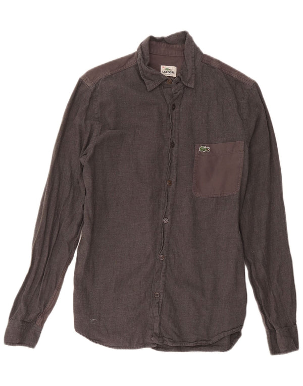 Lacoste Mens Shirt Size 38 Small Grey Cotton