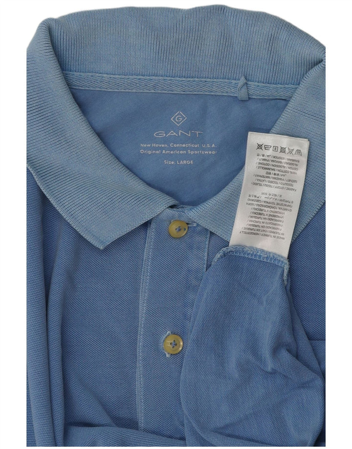 Gant Mens Polo Shirt Large Blue Cotton