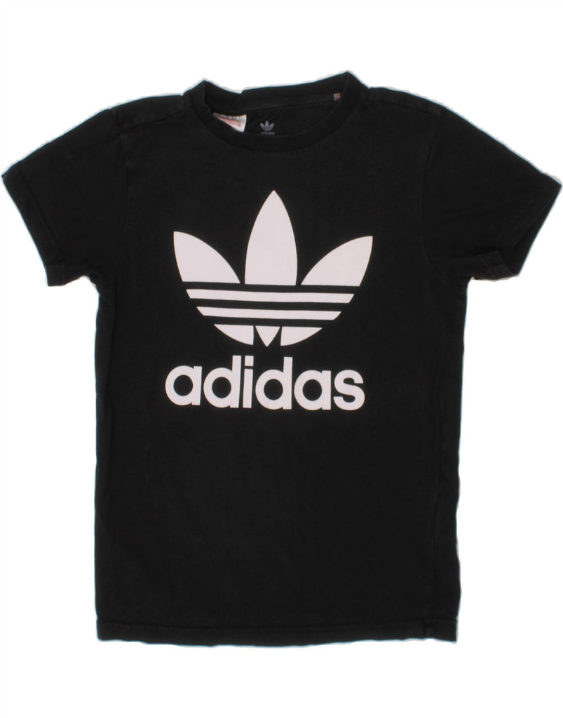 ADIDAS Boys Graphic T-Shirt Top 9-10 Years Small  Black Cotton Vintage Adidas and Second-Hand Adidas from Messina Hembry 