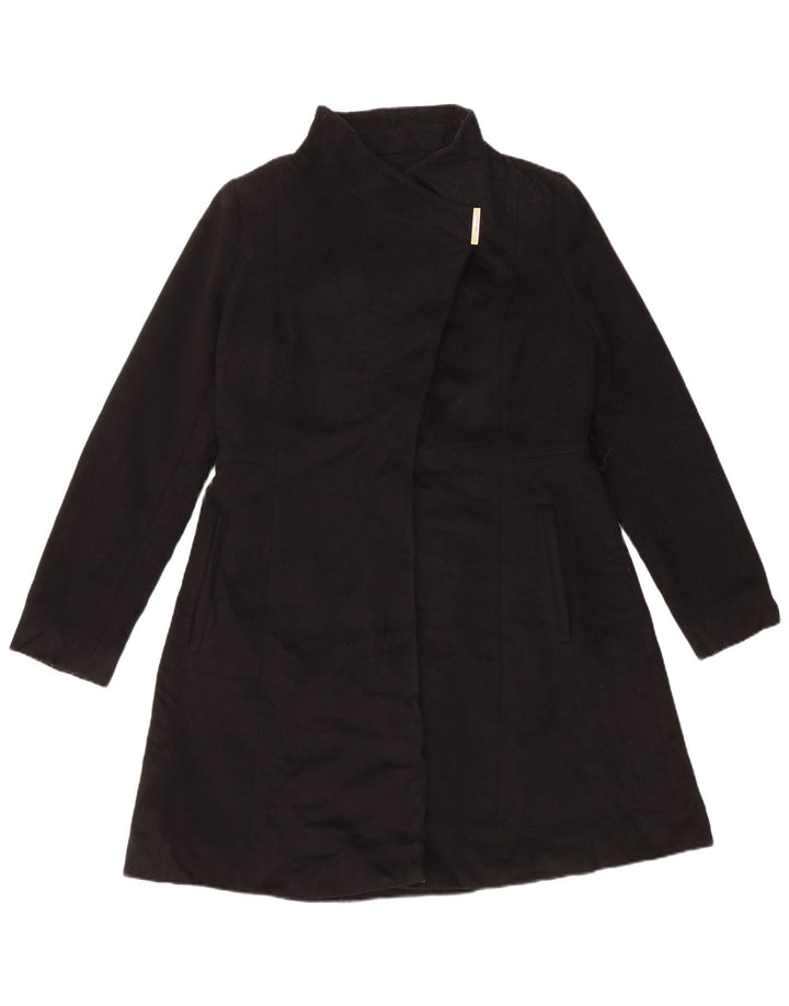 MICHAEL KORS Womens Oversized Overcoat UK 10 Small Black Wool