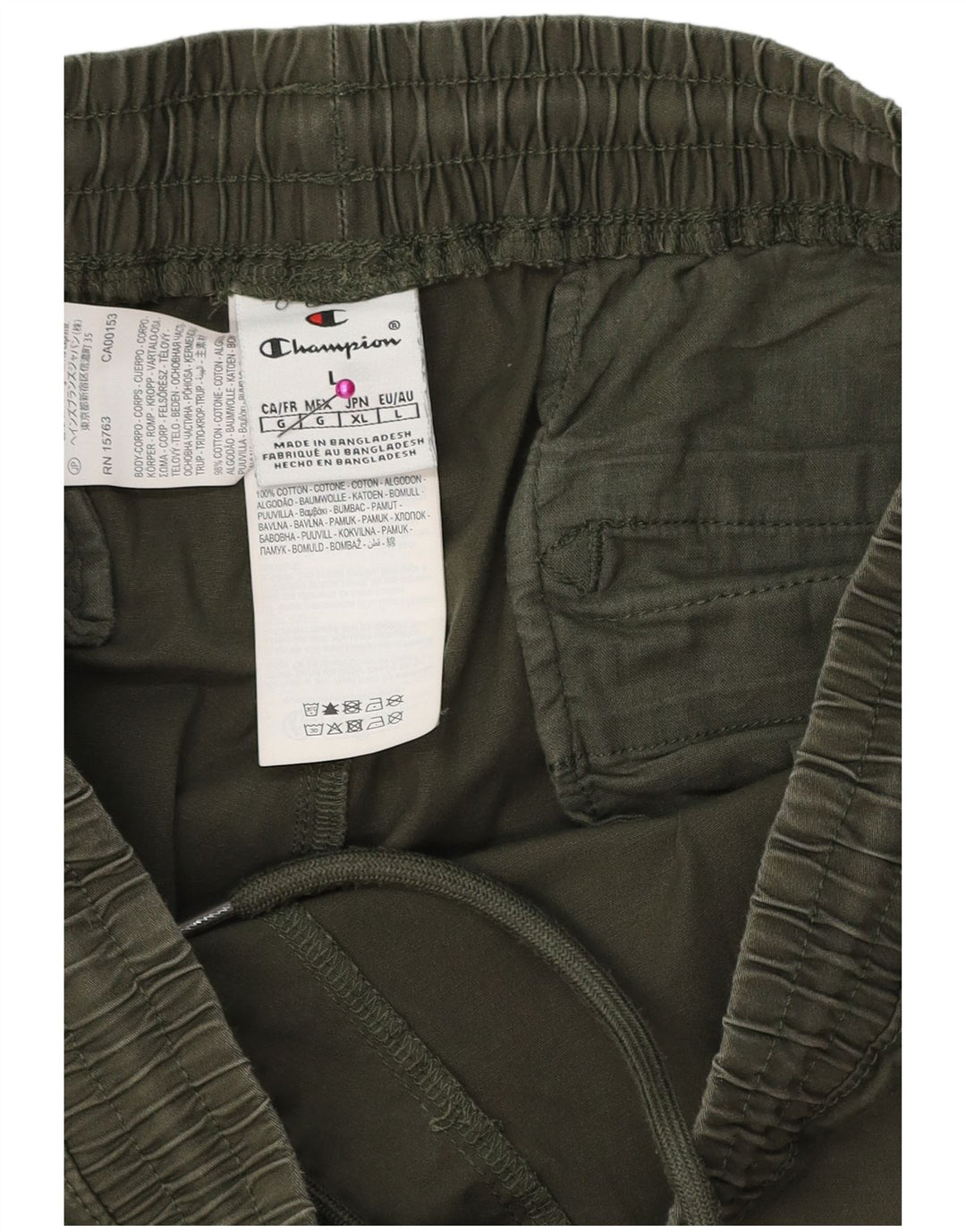 CHAMPION Mens Joggers Chino Trousers Large Green Cotton
