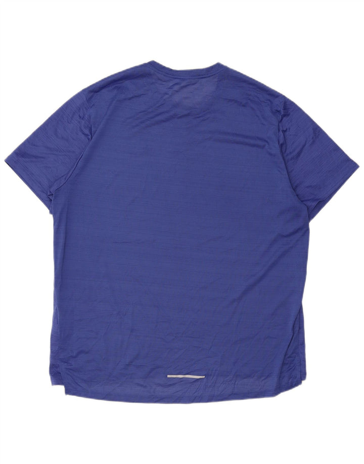 Nike Mens Dri Fit T-Shirt Top XL Blue Striped Polyester