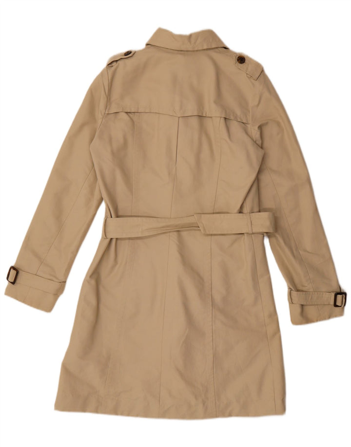 Zara Womens Trench Coat UK 14 Medium Beige Cotton