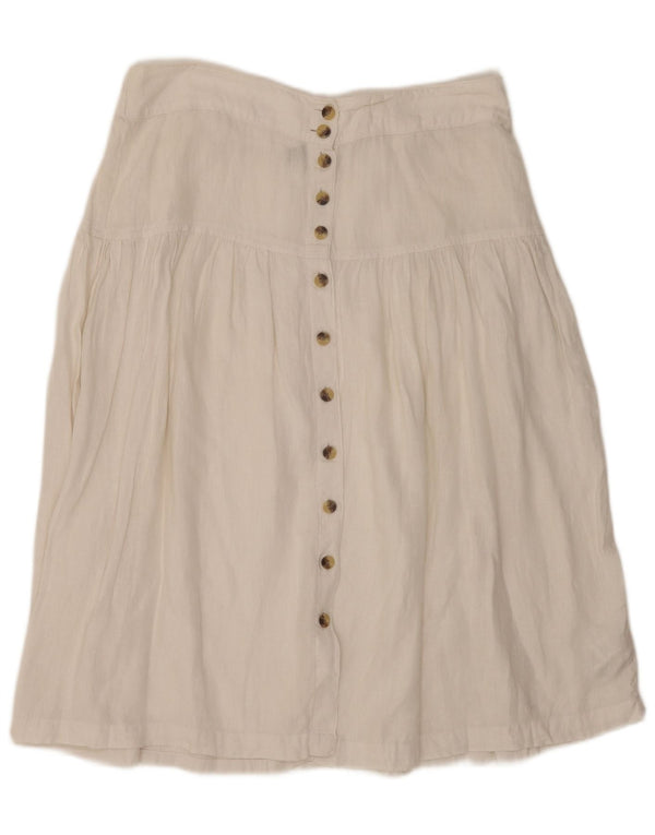 Marks & Spencer Womens A-Line Skirt UK 16 Large W36  White Linen