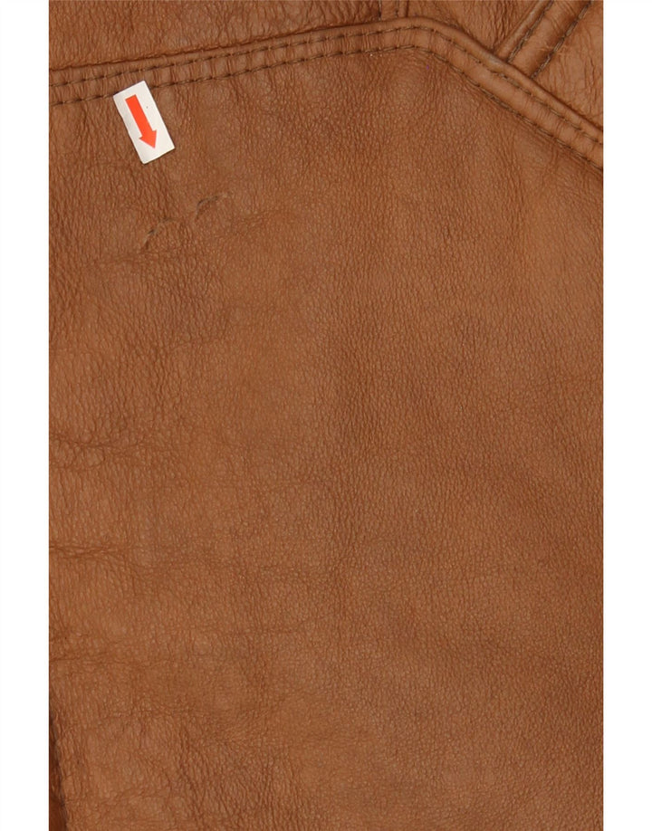 VINTAGE Mens Shearling Jacket UK 38 Medium Brown