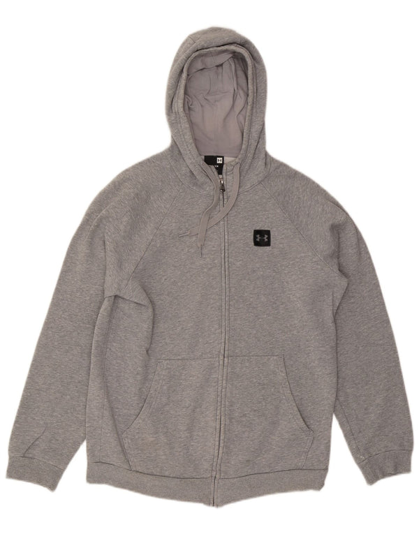 UNDER ARMOUR Mens Zip Hoodie Sweater Small Grey