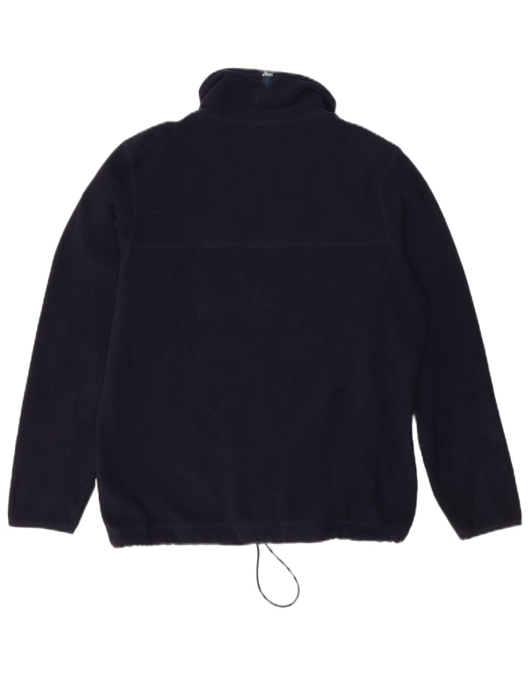 ASICS Womens Zip Neck Fleece Jumper UK 14 Medium Navy Blue Polyester