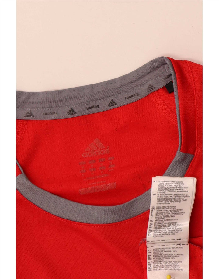 Adidas Mens T-Shirt Top Medium Red Polyester