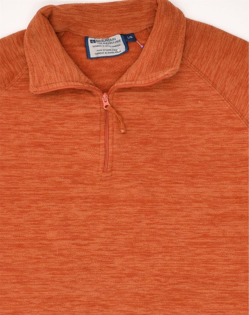 MOUNTAIN WAREHOUSE Mens Zip Neck Fleece Jumper Large Orange Polyester | Vintage Mountain Warehouse | Thrift | Second-Hand Mountain Warehouse | Used Clothing | Messina Hembry 