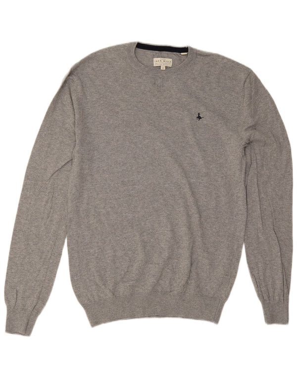 Jack Wills Mens Crew Neck Jumper Sweater Medium Grey Cotton