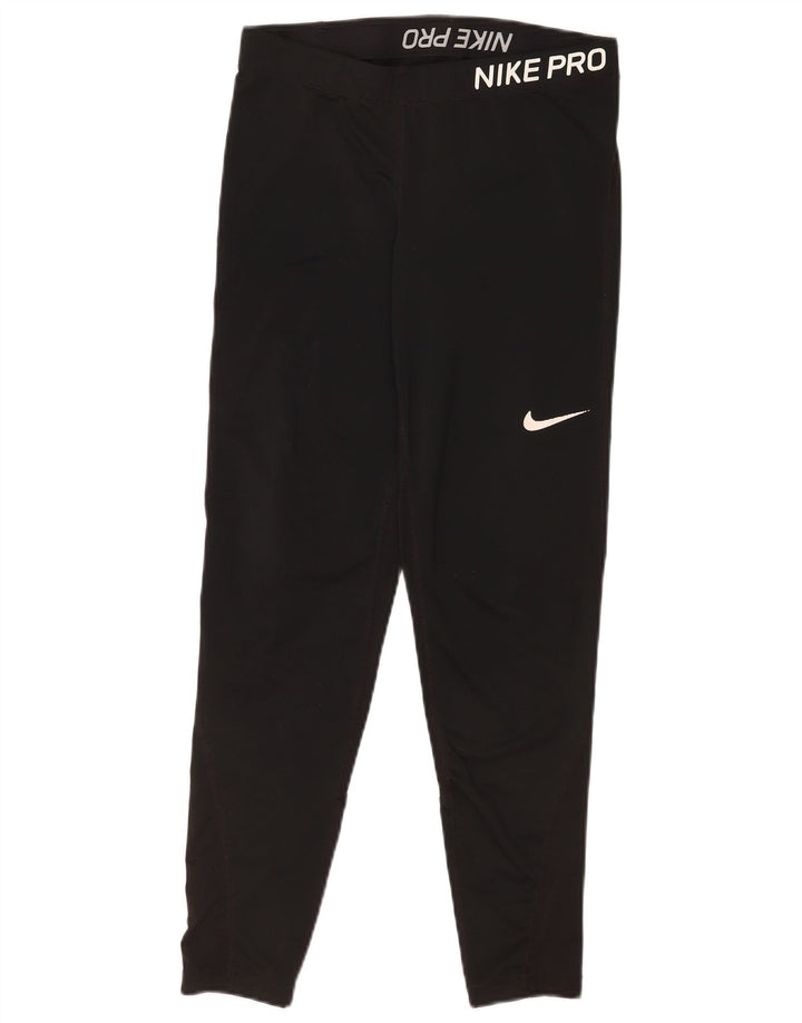 Nike Womens Leggings UK 16 Large  Black Polyester