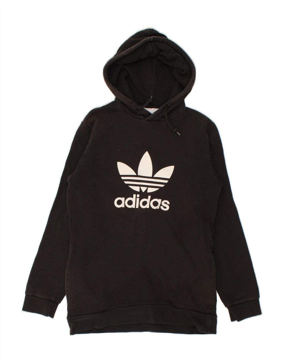 ADIDAS Mens Graphic Hoodie Jumper Small Black Vintage Adidas and Second-Hand Adidas from Messina Hembry 