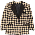 Vintage Womens 1 Button Blazer Jacket UK 16 Large Black Houndstooth