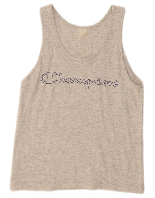 Champion Womens Graphic Vest Top UK 12 Medium Grey