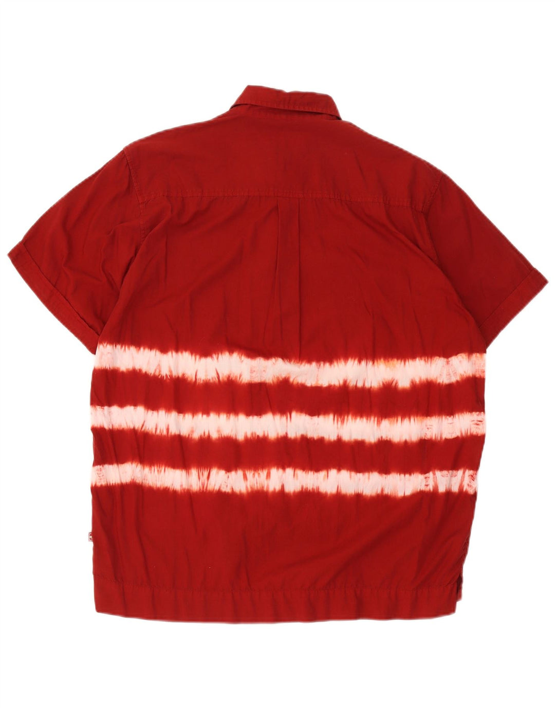 Tom Tailor Mens Short Sleeve Shirt Medium Red Tie Dye Cotton