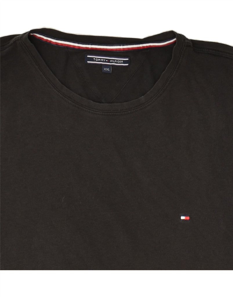 TOMMY HILFIGER Mens Slim T-Shirt Top 2XL Black Vintage Tommy Hilfiger and Second-Hand Tommy Hilfiger from Messina Hembry 