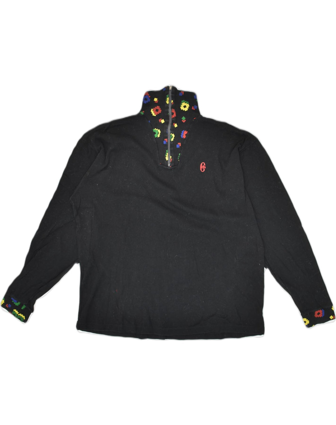 CONTE OF FLORENCE Womens Top Long Sleeve IT 48 XL Black Cotton | Vintage Conte of Florence | Thrift | Second-Hand Conte of Florence | Used Clothing | Messina Hembry 
