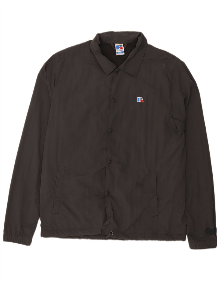 Russell Athletic Mens Graphic Bomber Jacket UK 38 Medium Grey Polyamide