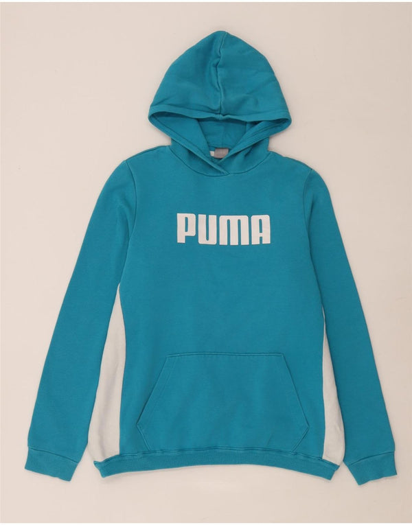 Puma Boys Graphic Hoodie Jumper 15-16 Years  Blue Colourblock