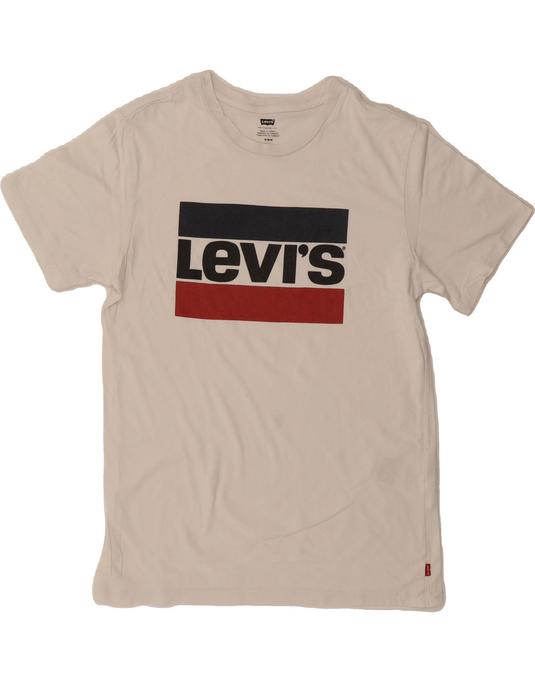 LEVI'S Mens Graphic T-Shirt Top Medium White Cotton Vintage Levi's and Second-Hand Levi's from Messina Hembry 