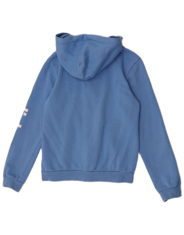 Adidas Boys Graphic Zip Hoodie Sweater 11-12 Years Blue Cotton