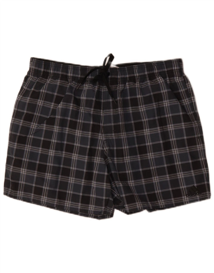 Adidas Mens Swimming Shorts Large Black Check Polyester